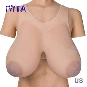 Oval Nipple Silicone Breast Forms Crossdresser 16XL 10KG Vest Boobs Bra Enhancer - Picture 1 of 11