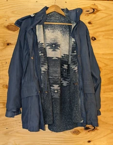 Cabela's Women's Hooded Parka Jacket Size Large Blue Removable Liner Sweater - Picture 1 of 22