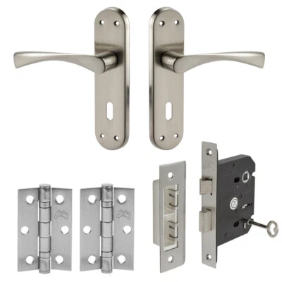 New Internal Door Handle on Plate Lock Pack, Handles, Sash Lock & Hinges - Image 1 of 3