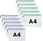 10 Pack Plastic Wallets A4, Document Wallets, A4 Zip Lock Bags, A4 Plastic Folde