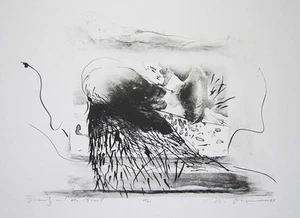 NATHAN OLIVEIRA signiert 1964 Original Lithographie - "Die Schöne und das Biest" - Bild 1 von 4