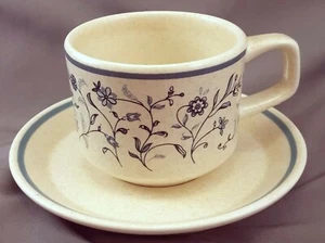 Taza y platillo de té de café Lenox Blue Breeze 8 oz gres templado moteado - Imagen 1 de 9