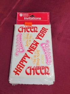 Vintage Party Invitations "Happy New Year" - Package of 8 - American Greetings - Picture 1 of 4