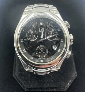 ESQ 40MM Swiss Quartz Stainless Steel Chronograph Black Dial Unisex Watch E5262 - Picture 1 of 11