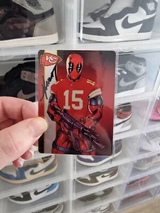 Deadpool as Patrick Mahomes Metal trading card by comic artist Marat Mychaels - Bild 1 von 3