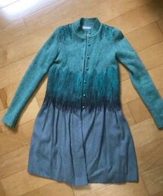 VINTAGE NINA RICCI RARE  OMBRE WOOL ALPACA SILK COAT CARDIGAN FR 38 US4 - Image 1 of 4