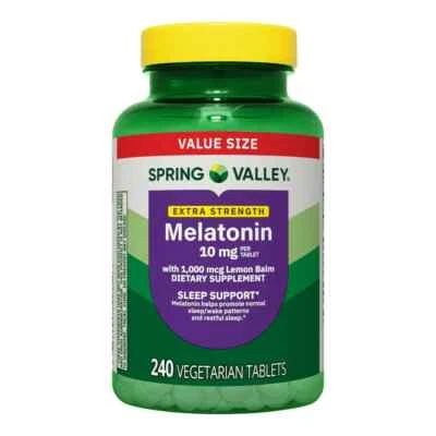 Spring Valley 10mg Extra Strength Melatonin Tablet - 240 Count - Image 1 of 4