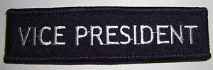 VICE-PRESIDENT WESTE PATCH - MOTORRAD - BIKER - VICE PRESIDENT BLACK & WHITE - Bild 1 von 1
