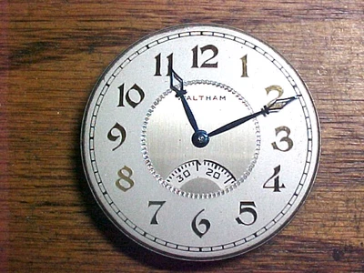 Waltham 12S 17J Digital Seconds Bit Open Face Pendant Set Nickel Movement - Image 1 of 4