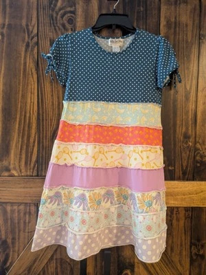 Matilda Jane Good Hart Yacht Club Wendy Tiered  Dress Sz 12 Tennis Floral EUC - Image 1 of 4