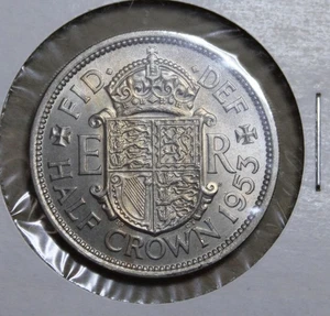 UNITED KINGDOM 1953 UNCIRCULATED HALF CROWN GREAT CONDITION #MQT89 - Picture 1 of 8