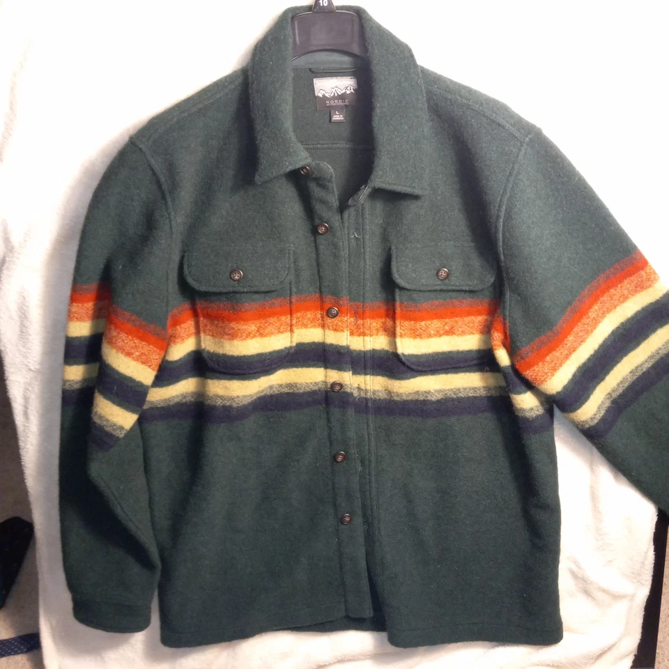 J.Crew Nordic wool-blend blanket-stripe jacket 55%WOOL 45%POLY WESTERN BS370 - Image 1 of 4