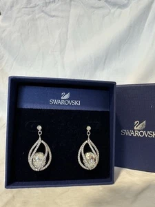 Swarovski Earrings Megan Rhodium - Picture 1 of 4