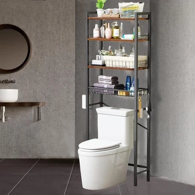 Over The Toilet Storage Rack 4-Tier Metal Bathroom Shelf Space Saver Organizer - Image 1 of 4