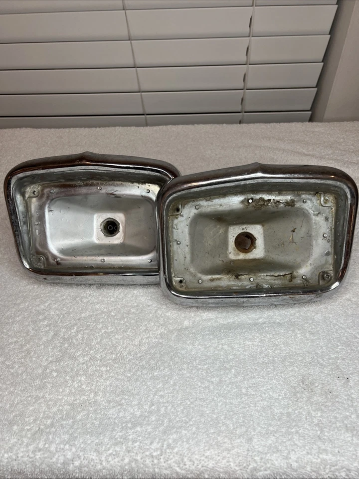 PAR 1956 CHEVROLET BEL AIR 210 150 Cromado CARCAÇA DE LUZ DE ESTACIONAMENTO Usado OEM Chevy - Imagem 1 de 4