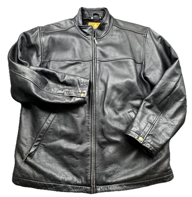 The Territory Ahead Black Leather Sz XL Bomber Jacket Men’s Motorcycle *READ* - Image 1 of 4