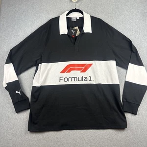 Puma Formel 1 Shirt Herren 2XL schwarz weiß Rugby Langarm Stretch Racing Neu mit Etikett - Bild 1 von 6
