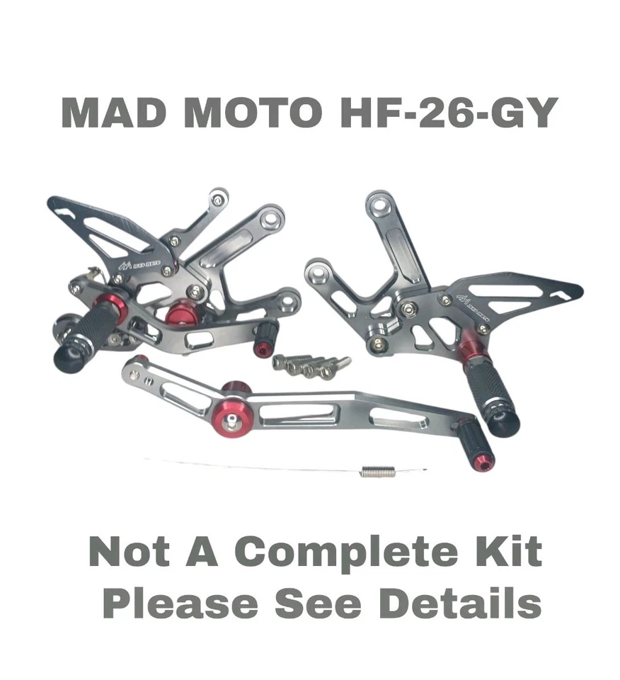 Juego trasero de estriberas para motocicleta MAD-MOTO YAMAHA YZF-R6 2006-2016  Foto 1 de 4