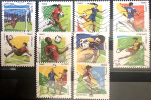 FRANCE 2016 FOOTBALL Booklet Stamp Set of 10 off paper, fine used - Picture 1 of 1