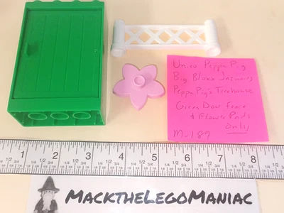 Unico Big Bloxx Peppa Pig’s Treehouse Green Door Fence Flower Parts Only - Image 1 of 4