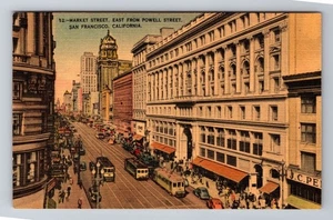Postal de colección San Francisco CA-California Market St. East de Powell Street - Imagen 1 de 2