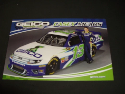 2012 CASEY MEARS #13 GEICO NASCAR POSTCARD Cover