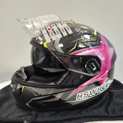 Motorradhelm Integralhelm mit integrierter Sonnenblende ECE 2205 Pink L 59cm - Bild 1 von 4