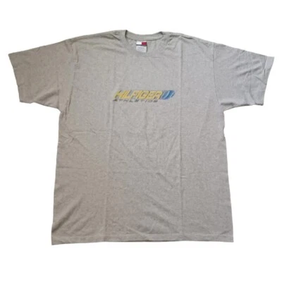 Tommy Hilfiger Camiseta Grande Gris Atlético Logo Gráfico Manga Corta Retro Foto 1 de 4