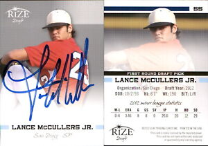 Lance McCullers Jr Signed 2012 Leaf Rize Draft #55 RC Card Auto AU