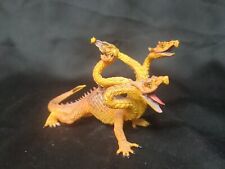 2010 Safari Ltd Orange 4 Headed DRAGON Figure 5" Dragon Figurine