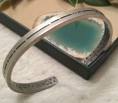 WD Whitney Howard Signed Pewter ARROW Universal Language Cuff Bracelet! - Image 1 of 4