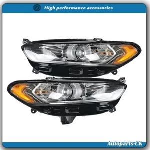 Headlights Assembly Set For Ford Fusion 2013-2016 Lamps Pair LH + RH Side Clear - Picture 1 of 12