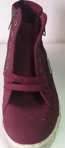 SUPERGA POLACCHINO COLORE PRUGNA CHIUSURA DOPPIA ZIP E STRINGHE EFFETTO "SPORCO" - Foto 1 di 4