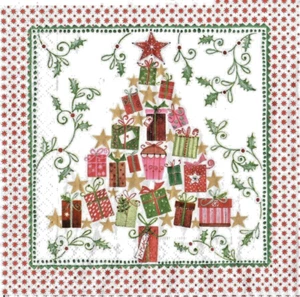 4 einzelne Papierservietten Decoupage Basteln Tisch Weihnachtsbaum Winter Geschenk 106 - Bild 1 von 2