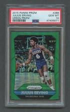 2015-16 Panini Prizm Basketball Green JULIUS ERVING #288 PSA 10 GEM MT 76ers
