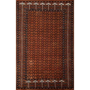 Amma Teppiche Handgeknüpft Wollteppich 3x5 Fuß Kupfer Parda Traditionell - Bild 1 von 6