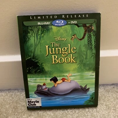 Disney El Libro de la Selva Película Blu-Ray DVD Edición Limitada Exclusivo Movie Club Foto 1 de 4