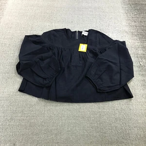 LF Markey Top Womens 6  US  Nico Top Blue Ballon Sleeve Crop Relaxed Fit - Picture 1 of 10