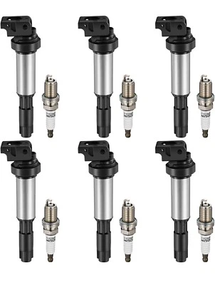 6X Bobina de encendido y bujía para BMW 330Ci 325i 525i 745i X3 X5 UF522 Foto 1 de 4