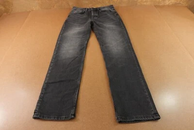 Pantalones de mezclilla rectos regulares de algodón para hombre talla 30 X 31 Vision negros lavados nuevos con etiquetas Foto 1 de 4