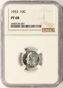 1953 Proof 10c Roosevelt Dime NGC PF68 - Bild 1 von 4