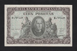 F.C. 100 PESETAS 1940 , SERIE D , EBC+ . - Picture 1 of 2