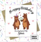 Personalised Bear Birthday Card Husband Wife Son Daughter Niece Nephew ANP