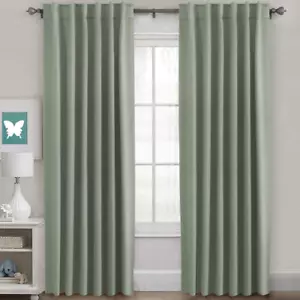 Blackout Curtains Thermal Insulated Window Treatment Panels Room Darkening Black - Picture 1 of 12