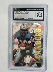Barry Sanders #15 1993 Action Packed Detroit Lions CGC 9.5 - Picture 1 of 2