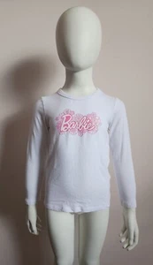 Barbie Girls White Floral Printed Long Sleeve T Shirt Size 2 New - Picture 1 of 4