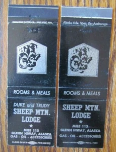 CHICKALOON, ALASKA MATCHBOOK COVERS: LOT OF 2 DIFFERENT SHEEP MOUNTAIN LODGE -E - Picture 1 of 1