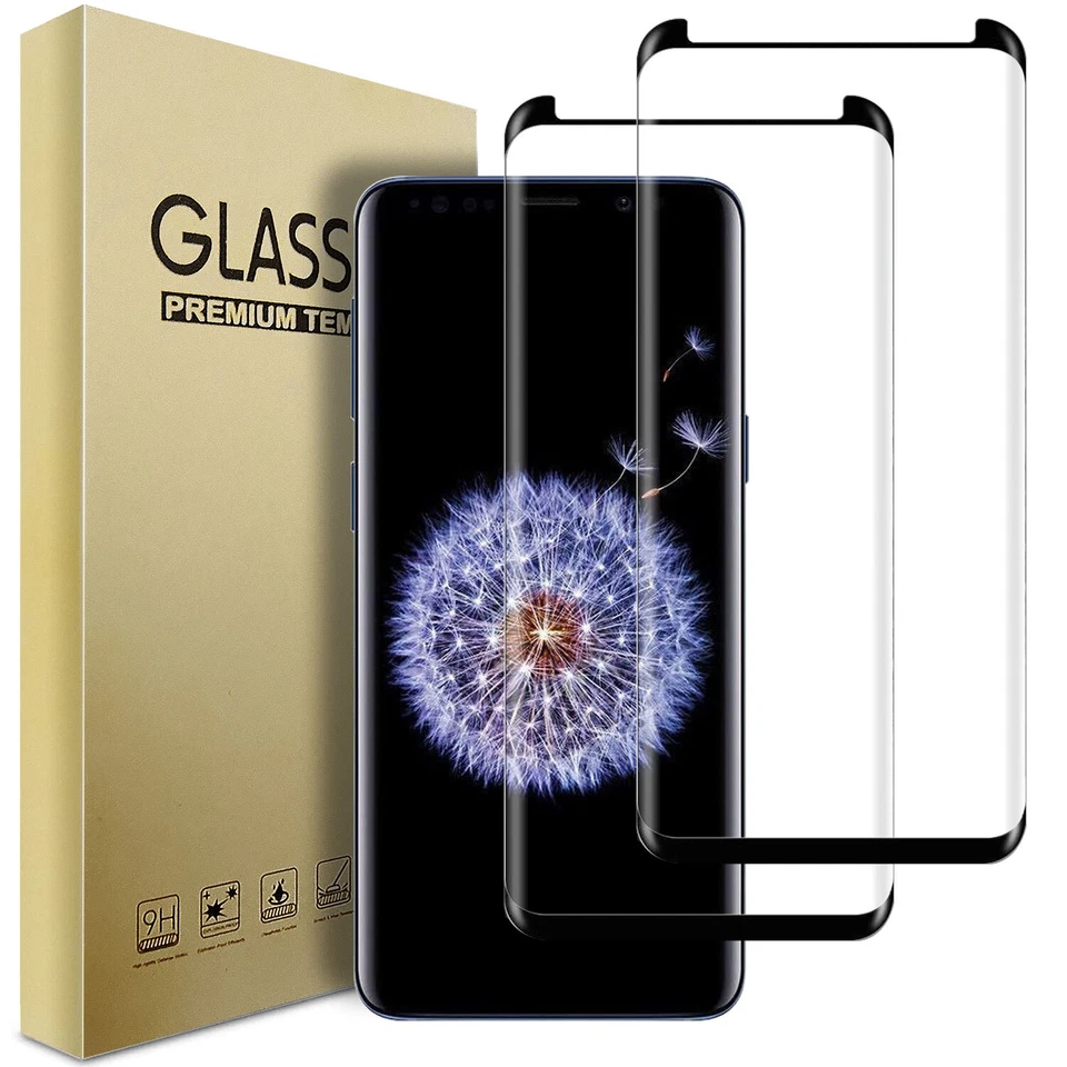 Paquete de 2 fundas protectoras de pantalla de vidrio templado transparente amigables para Samsung Galaxy Foto 1 de 4