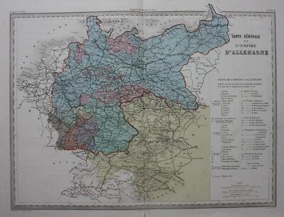 GERMAN EMPIRE, original antique map, Malte-Brun, c.1882 - Image 1 of 4