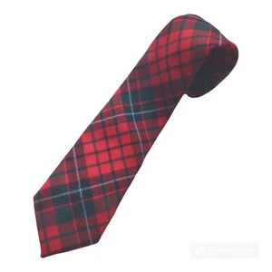 Vintage Scottish Nicolson Lochcarron New Wool Tie Necktie Blue Red Tartan Plaid - Picture 1 of 7